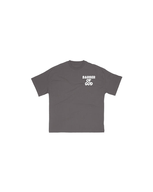 Barber Of God Tee - Vintage Grey/White