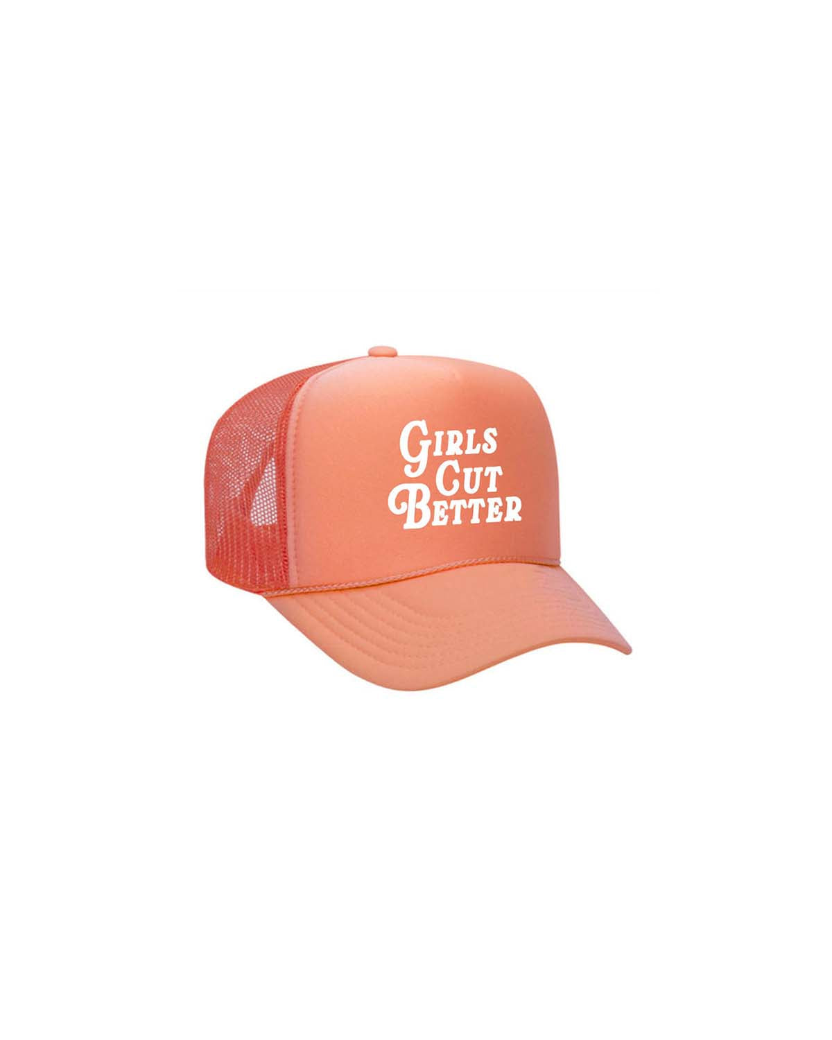 Girls Cut Better Trucker - Coral/White