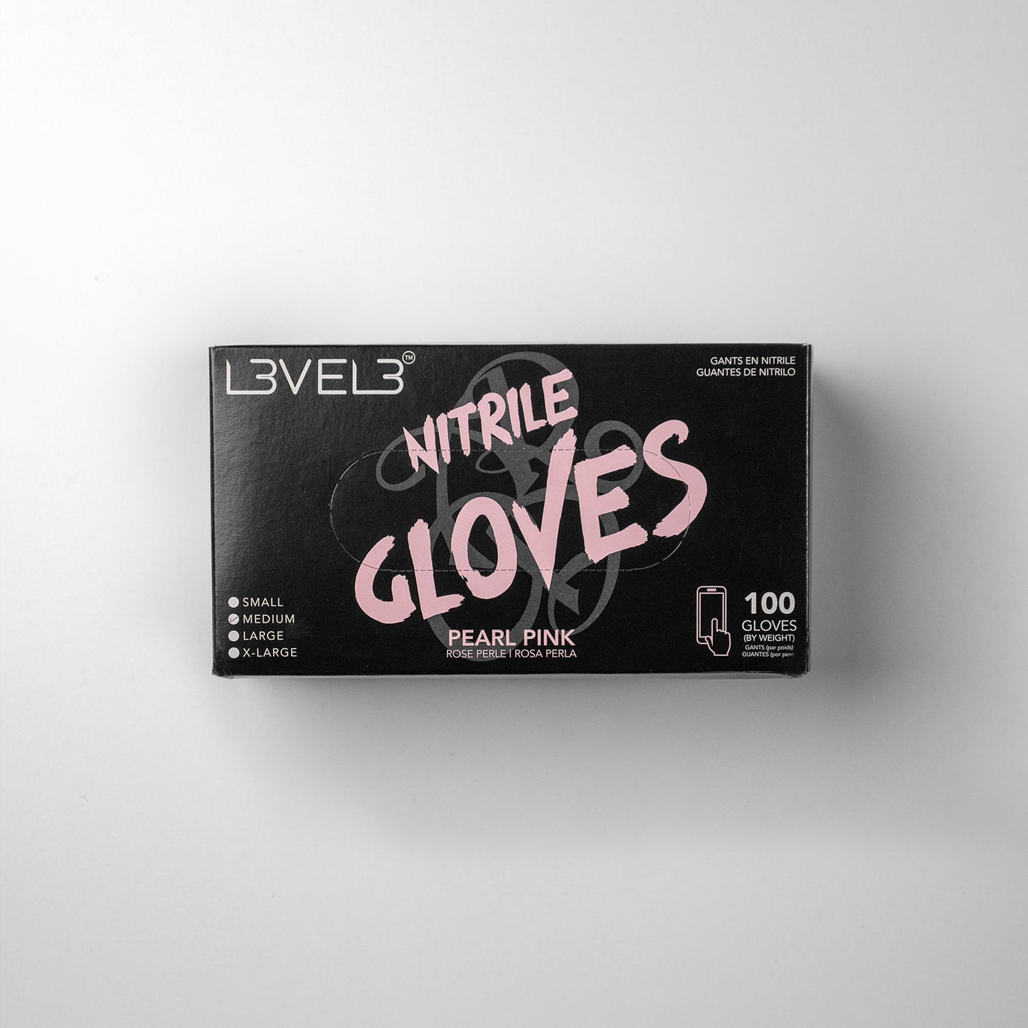L3VEL3 Pearl Pink Nitrile Gloves