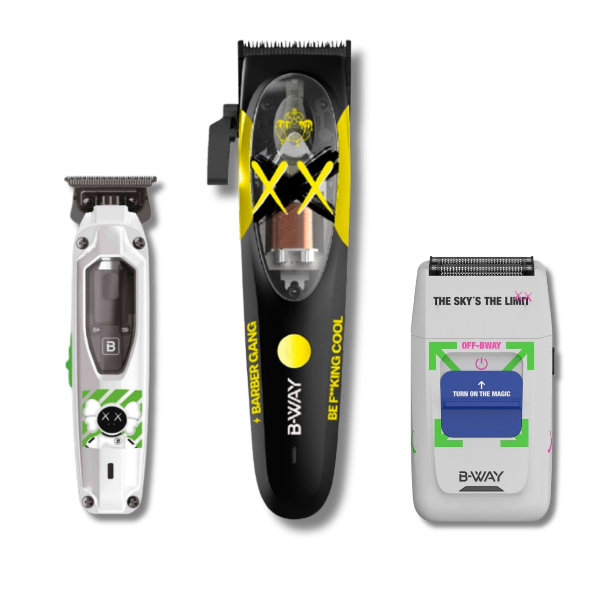 B-Way B10K Clipper, T-Pro Trimmer, Off-Shaver - 3 in 1 Set