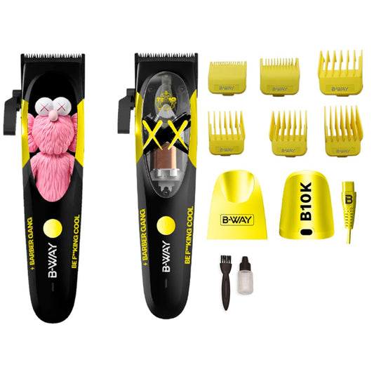 B-Way B10K Clipper, T-Pro Trimmer, Off-Shaver Black - 3 in 1 Set